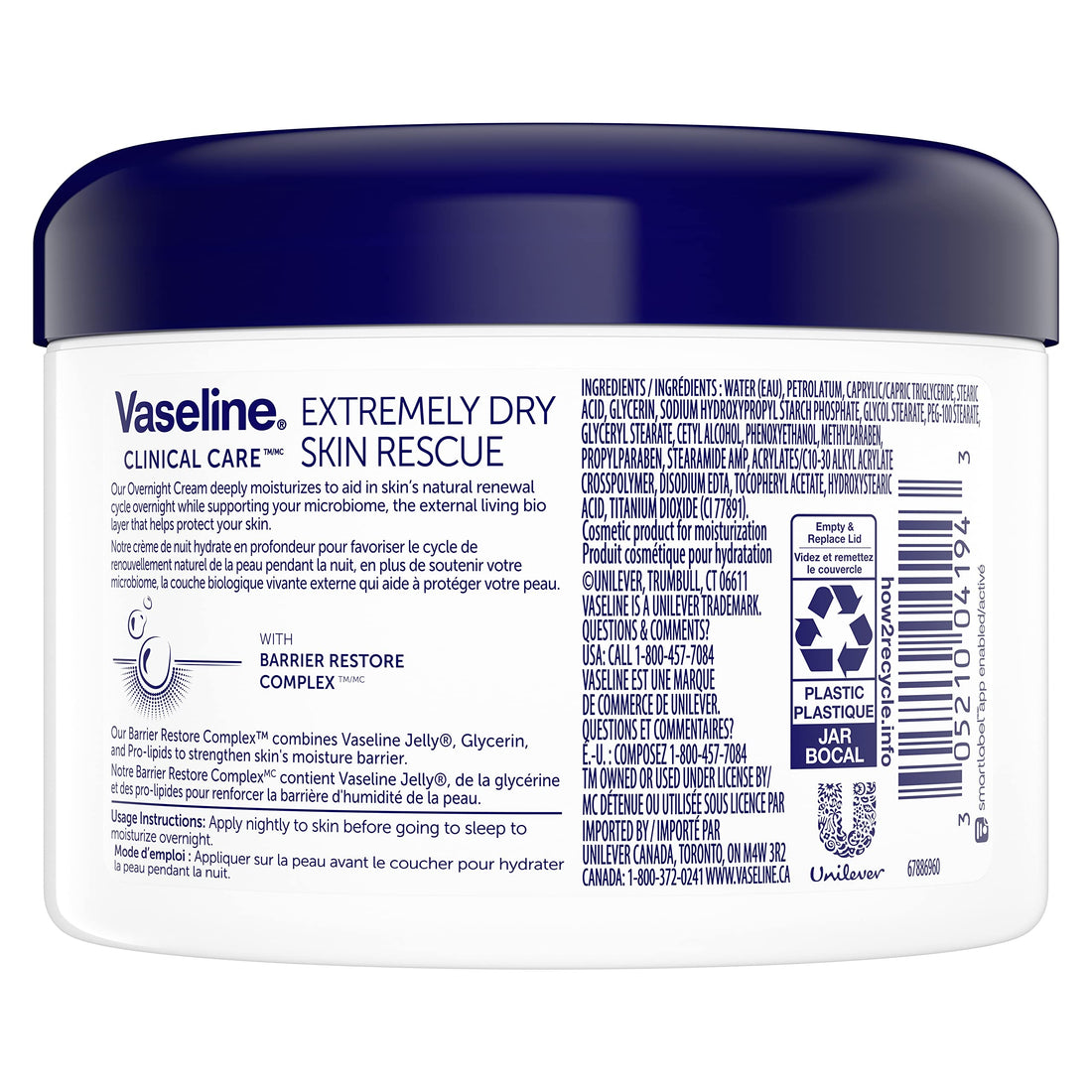 Vaseline Clinical Care Body Cream Extremely Dry Skin Rescue 7.1 oz