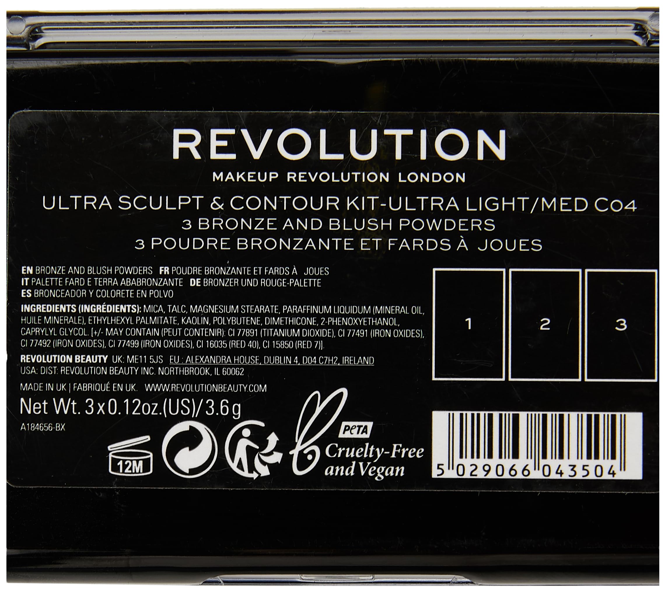 Makeup Revolution Ultra Sculpt and Contour Kit Ultra Light/Med C04, Mixed, 10.8 g (Pack of 1)