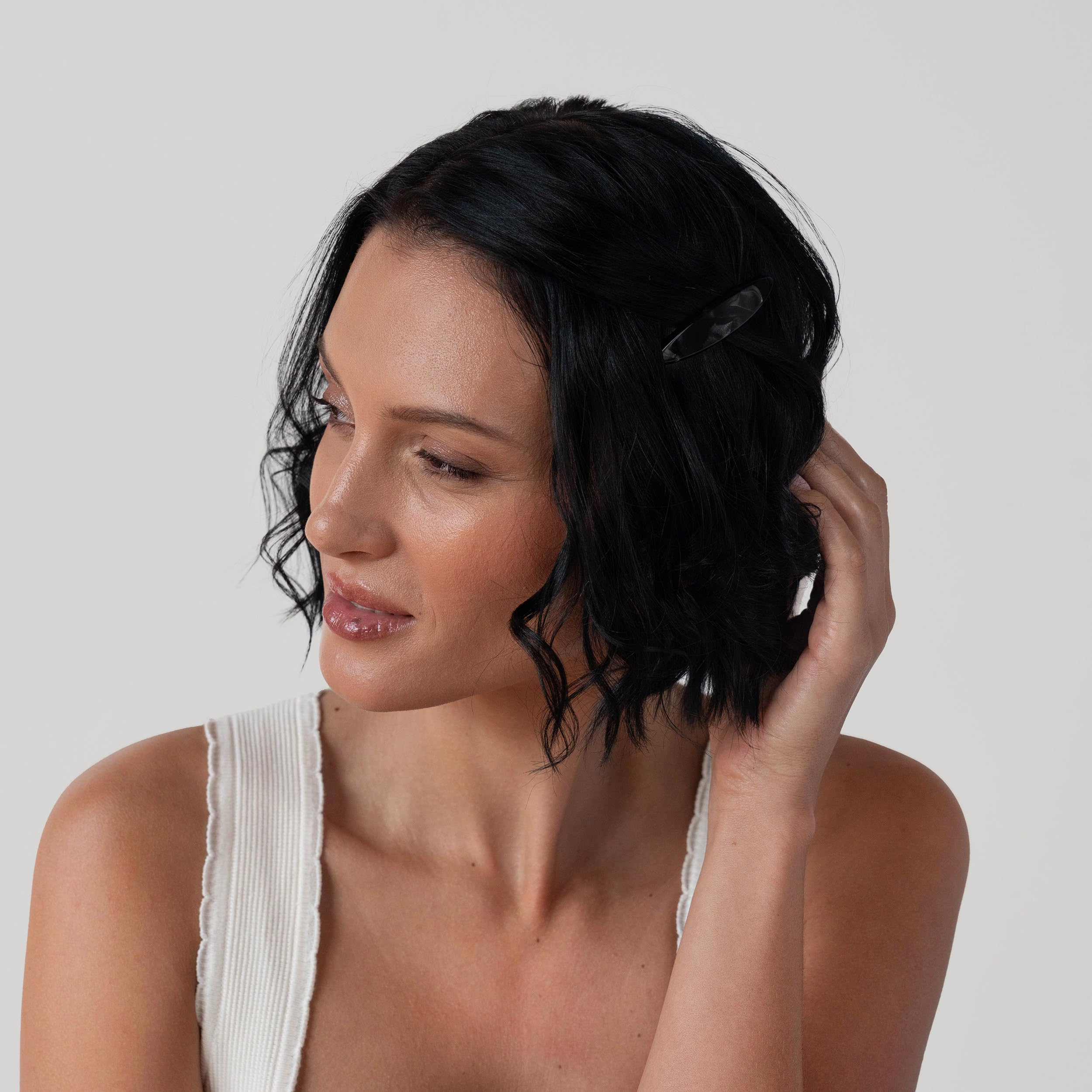 Nacro Black : France Luxe Oblong on Tige Boule Barrette - Nacro Black