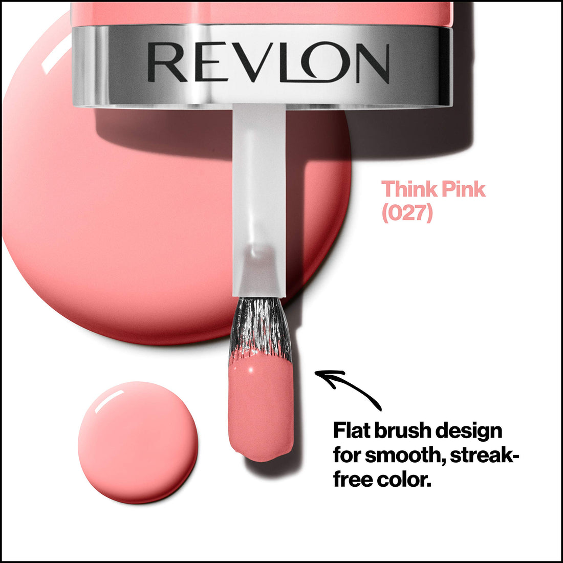 Ultra HD Snap Nail Colors, Natural Rich Glossy Nail Polish, 100% Vegan Formula, No Base and Top Coat Needed, 027 Think Pink, 0.27 fl. Oz.