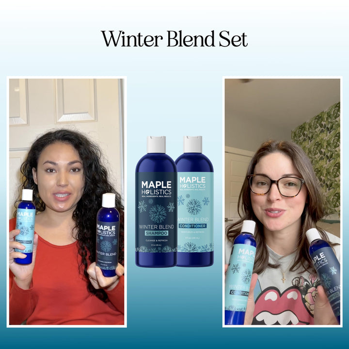 Shampoo and Conditioner Set  Winter Blend Shampoo + Natural Conditioner Set with 5 Mint Varieties  Gentle Ingredients for Women & Men - Safe for Colored Treated Hair  USA Made By Maple Holistics