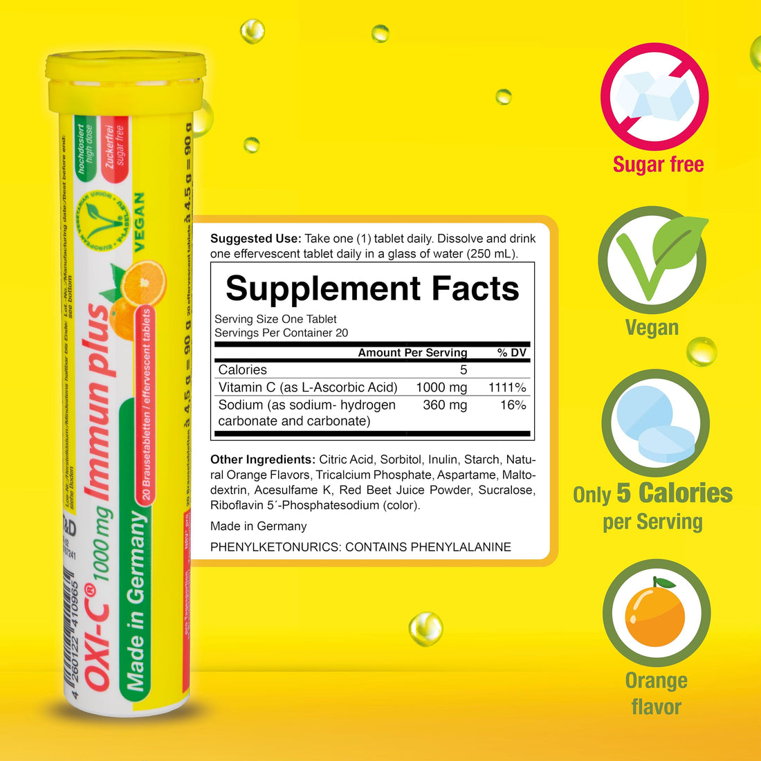 T&D German Immun Boost Package 140 Servings - Vegan, Zero Sugar - Drink Effervescent Tablets - Vitamin C, Zinc, Multivitamin Pharma - Made in Germany