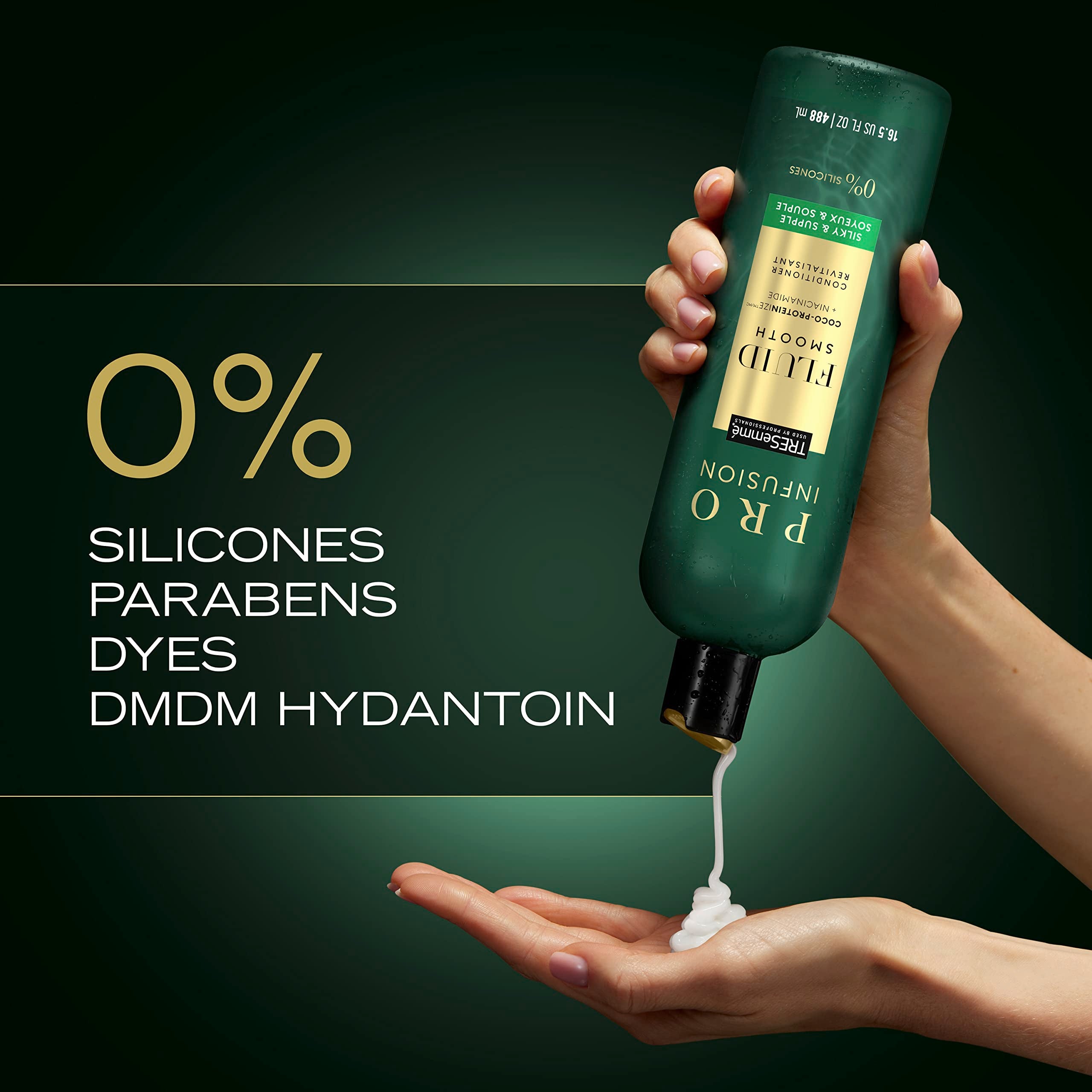 TRESemmé Cruelty-free Pro Infusion Fluid Smooth Conditioner For Silky & Supple Hair Infused With Natural Coconut Droplets + Plant-Based Salon Protein + Niacinamide 16.5oz