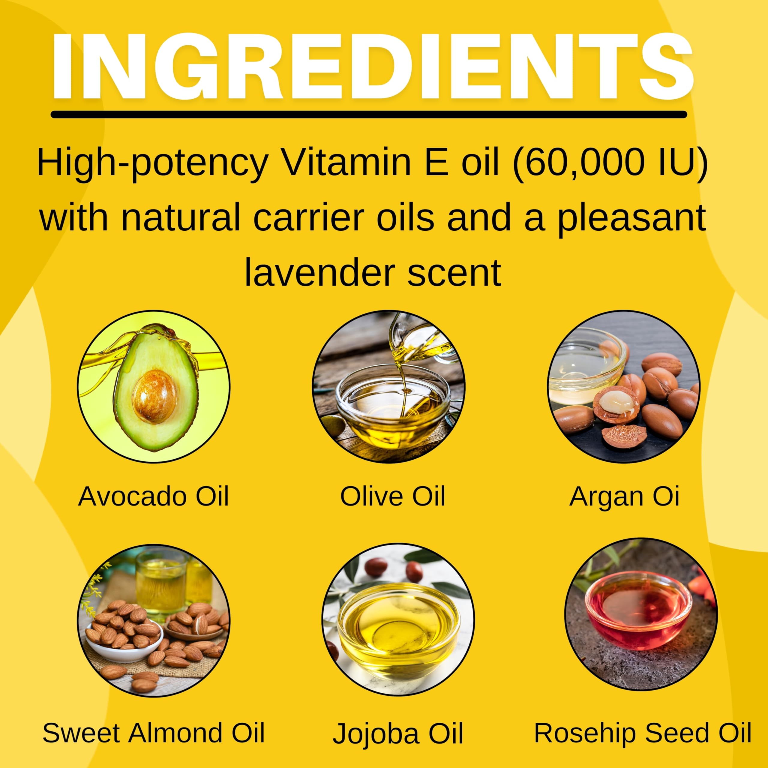 Vitamin E Oil | Premium Quality Pure & Natural Vitamin e Oil I Organic & Hexane Free Blend 60,000 IU Tocopherol I Repair Dry, Skin & Scars I for Hair Face & Full Body - 8 Fl Oz