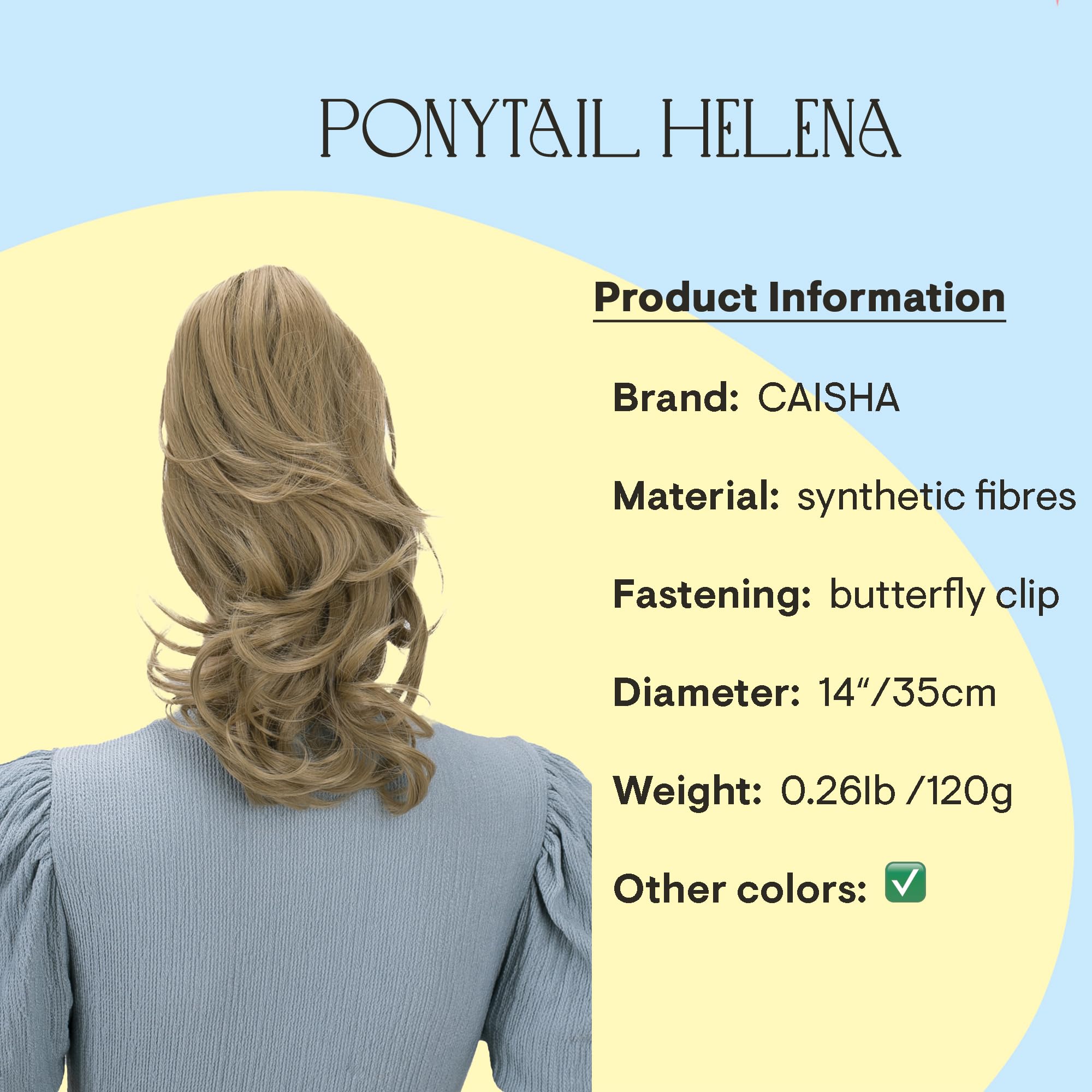 Natural blonde # 16 H104 : PRETTYSHOP 14 & 110g Hair Piece Ponytail Extension Straight Light Curled Nature Looking Heat-Resisting Different Colors (ash blonde H104_16)