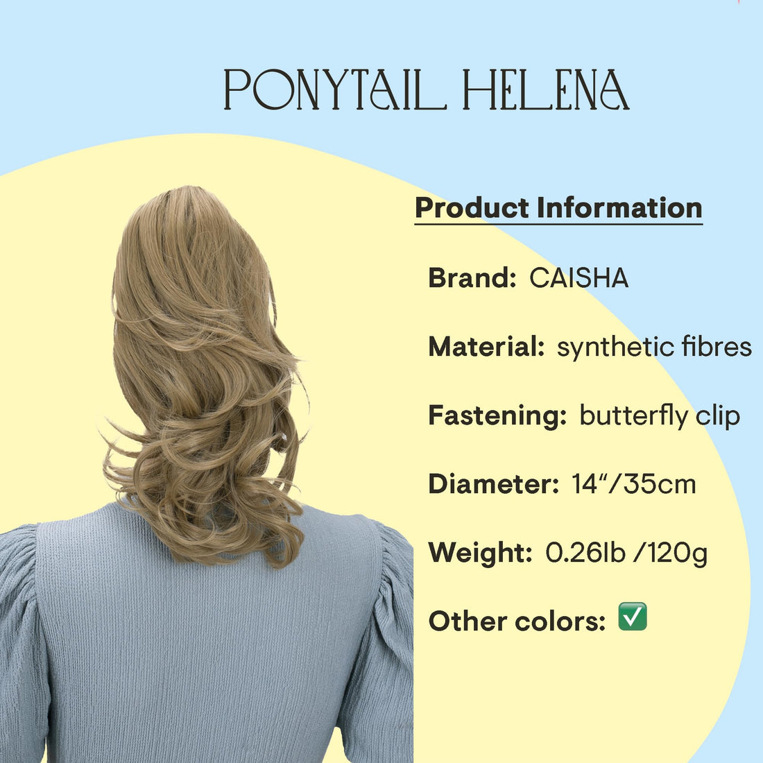 Natural blonde # 16 H104 : PRETTYSHOP 14 & 110g Hair Piece Ponytail Extension Straight Light Curled Nature Looking Heat-Resisting Different Colors (ash blonde H104_16)