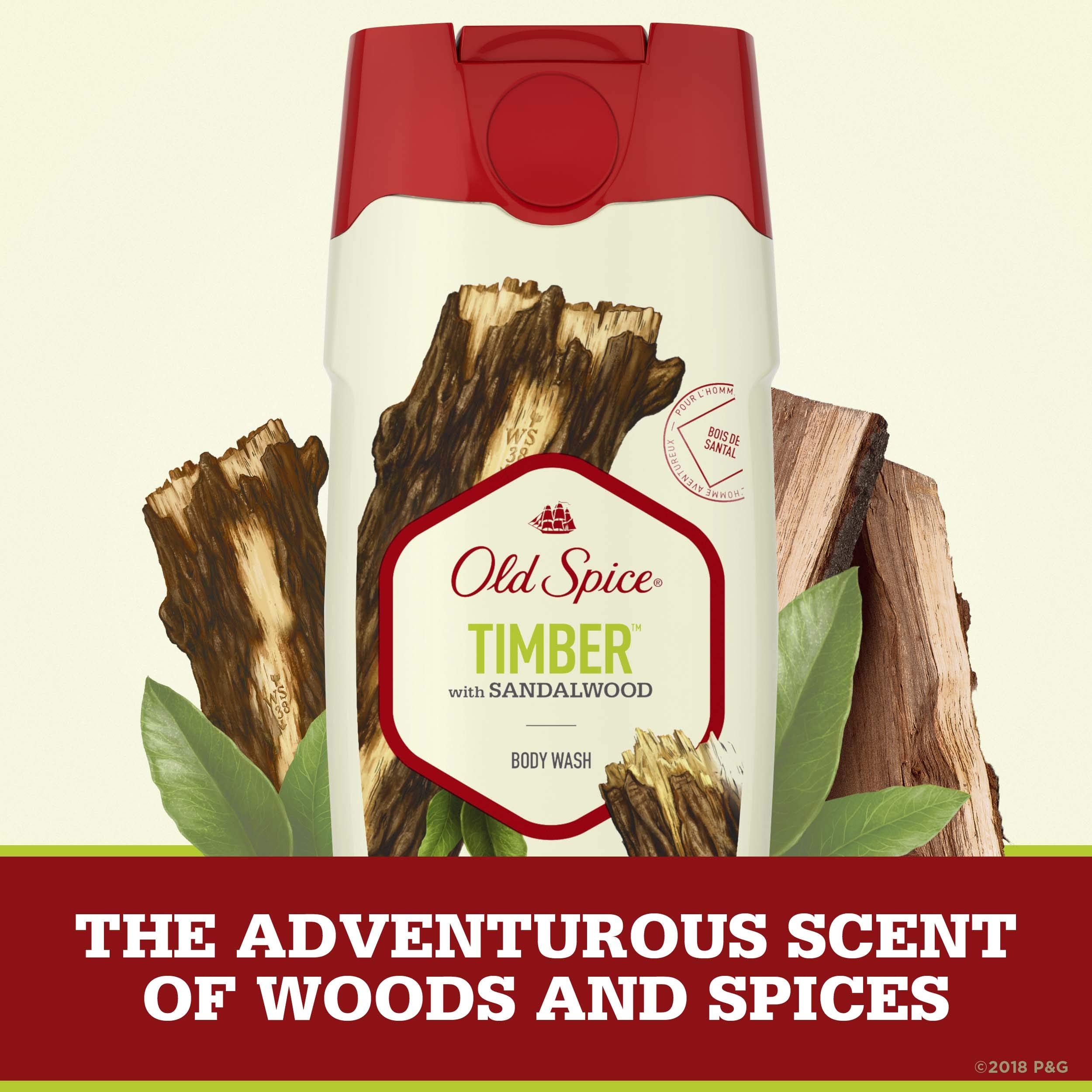 Old Spice Fresher Collection Men's Body Wash, Timber Scent, 16.0 Fluid Ounce