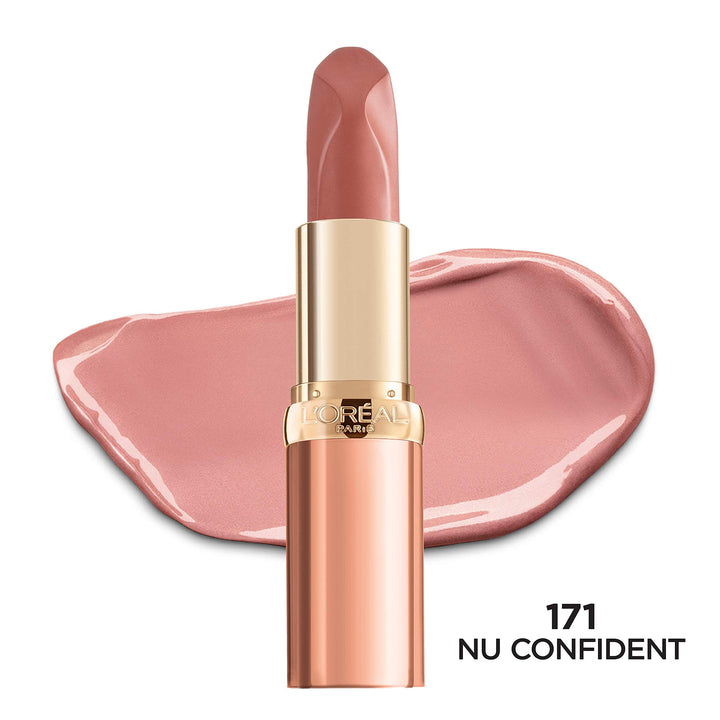 L’Oréal Paris Makeup Les Nus by Colour Riche Lipstick, Bold & Intense Nudes, Rich Saturated Color with Pure Caring Oils, Nu Confident, 0.13 oz (Pack of 2)