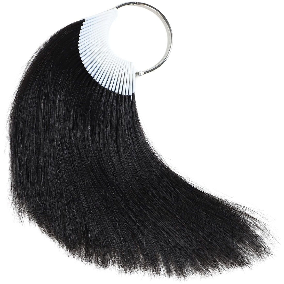 8'', Natural Black: Rinboool 100% Remy Human Hair Color Rings Swatches Testing Color Samples 8 Inch Hair Color Chart 30Pcs/Package Natural Black