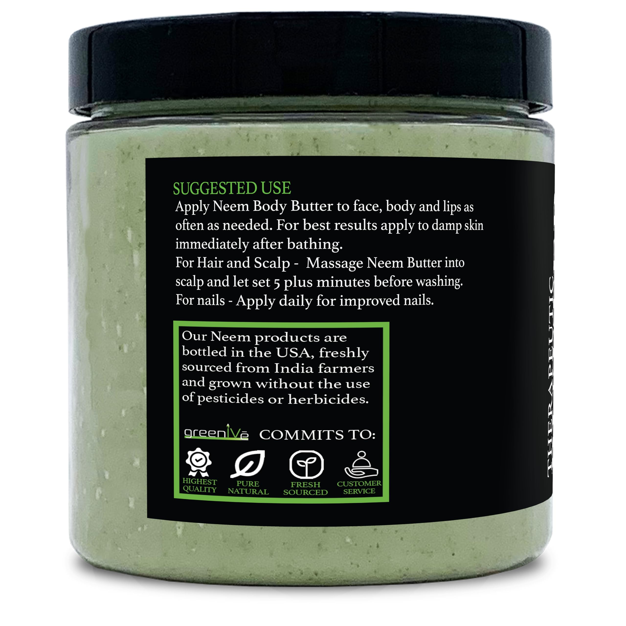 GreenIVe - Neem Butter - Body Butter - All Natural - Soothing - Moisturizing - Exclusively on Amazon (8 Ounce)