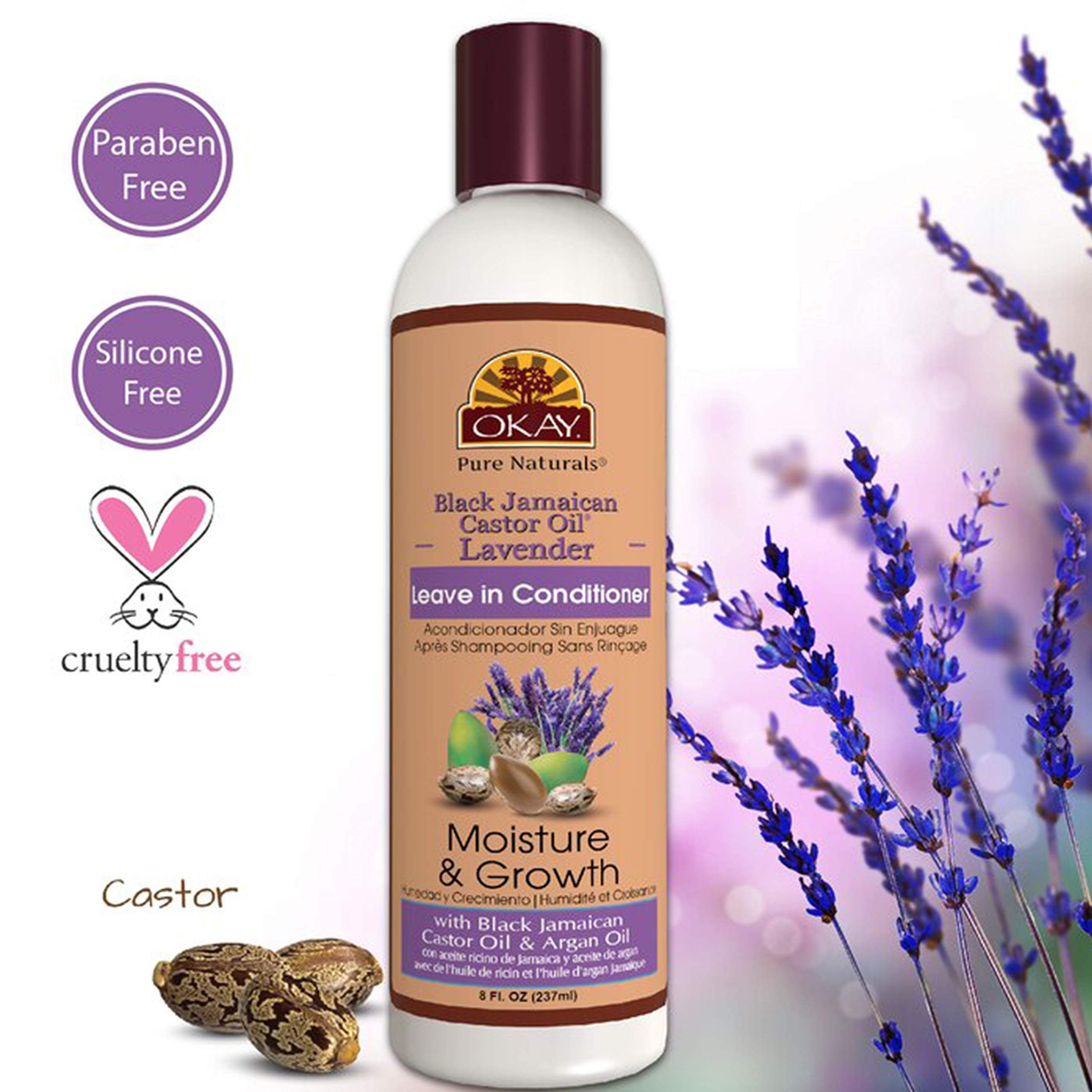 Okay black jamaican castor oil & lavender leave in conditioner 8 fluid ounce, White, 8 Fluid Ounce