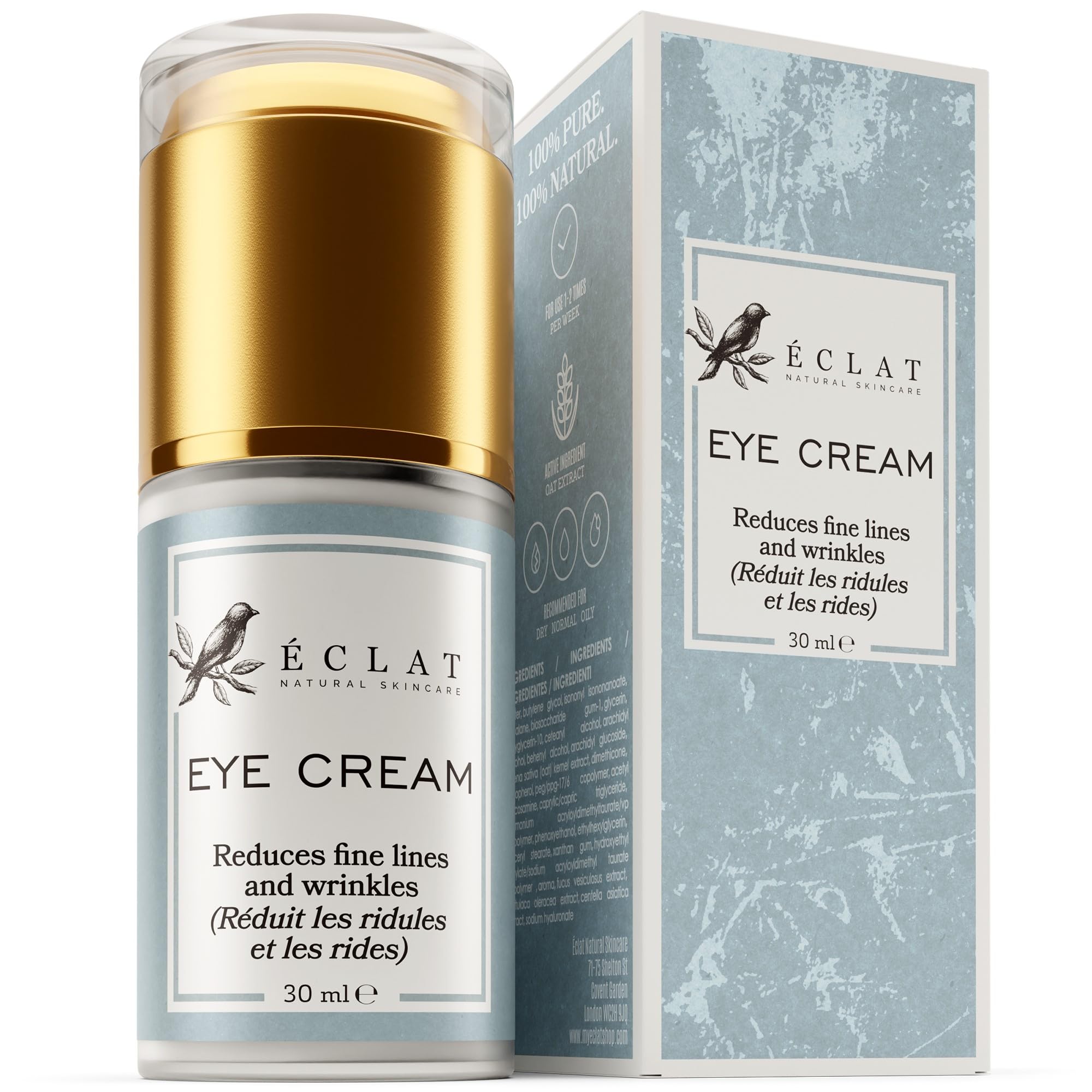 Eye Cream - 3X More Potent Encapsulated Vitamin E Anti-Ageing with Soothing Oat Extract, HA and Antioxidants