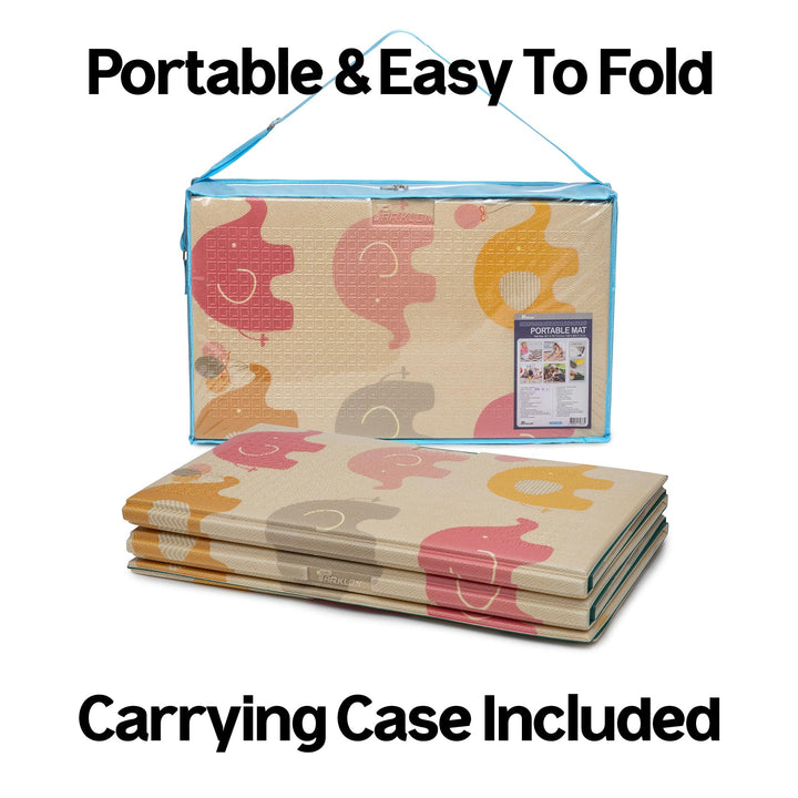 Parklon Baby Play Mat, Foldable & Portable, Large Size (78.7 x 55.1), Indoor, Outdoor, Waterproof, Made in Korea - Little Elephant