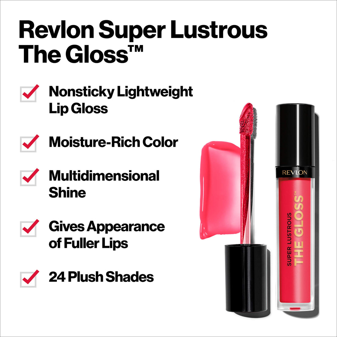Revlon Super Lustrous Lipgloss Glossy Finish, Solar Coral, 0.13 Fl Oz by Revlon