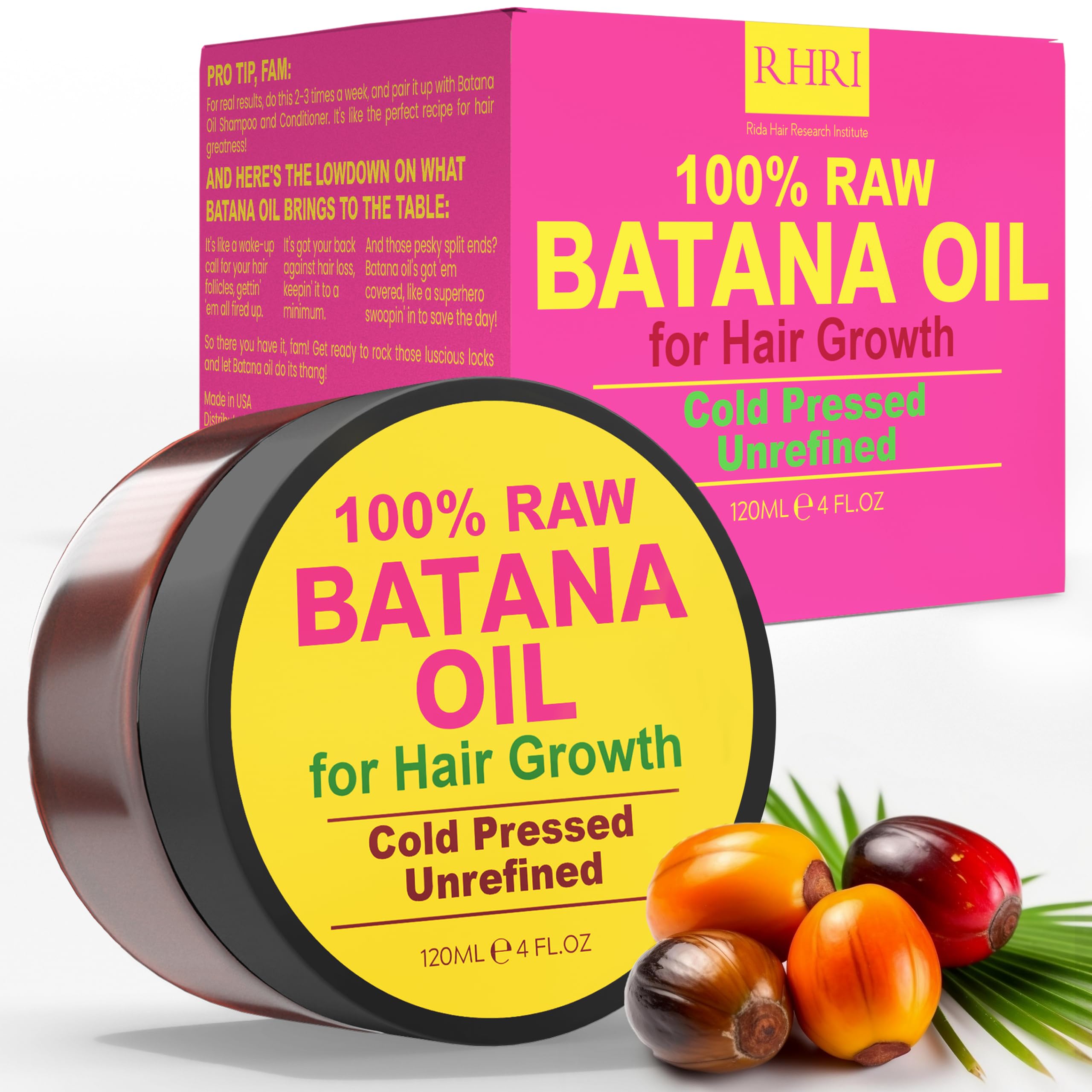 Raw Batana Oil | 100% Raw Batana Oil for Hair Growth | Cold Pressed & Chemical-Free | Batana Hair Growth Oil |Sourced from Honduras, Dr. Sebi Approved