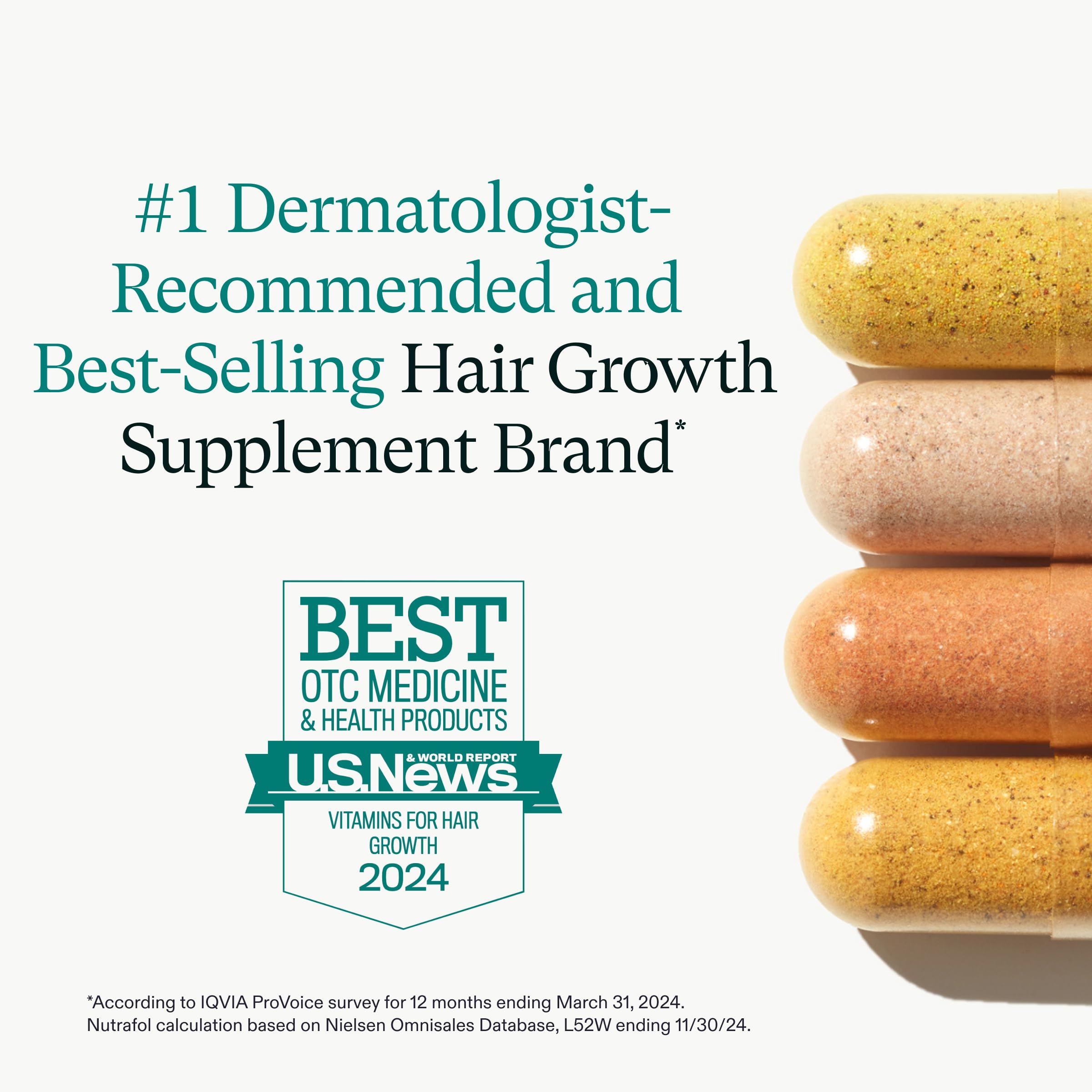 Nutrafol Postpartum Hair Growth Supplements, Clinically Tested for Visibly Thicker Hair and Less Shedding, Breastfeeding-friendly - 1 Month Supply