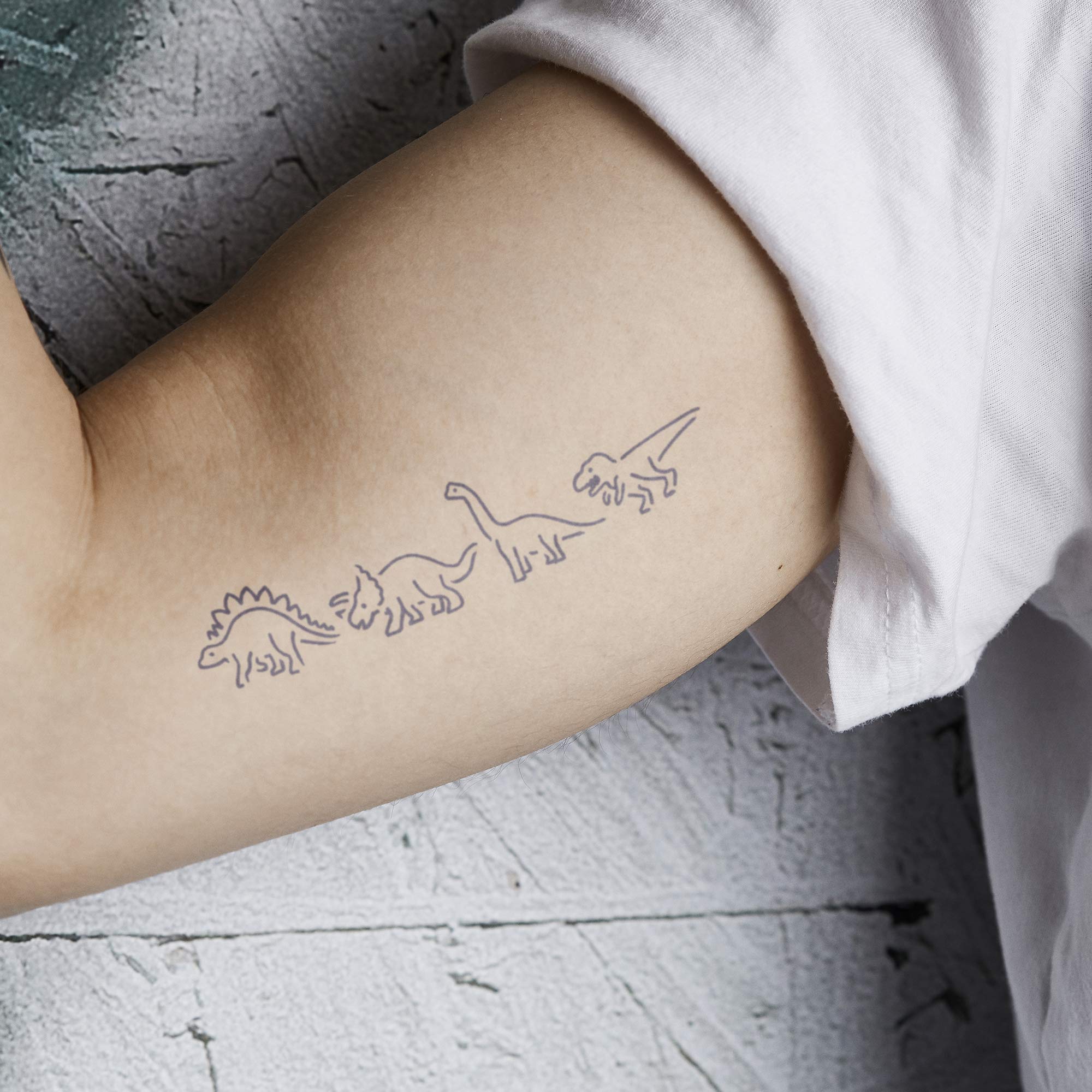 Inkbox, Temporary Tattoos, Semi Permanent Tattoo, One Premium Easy Long Lasting, Waterproof Inkbox Tattoo with For Now Ink. Lasts 1-2 Weeks, Dino Tattoo Dinosaur Party 5x2in