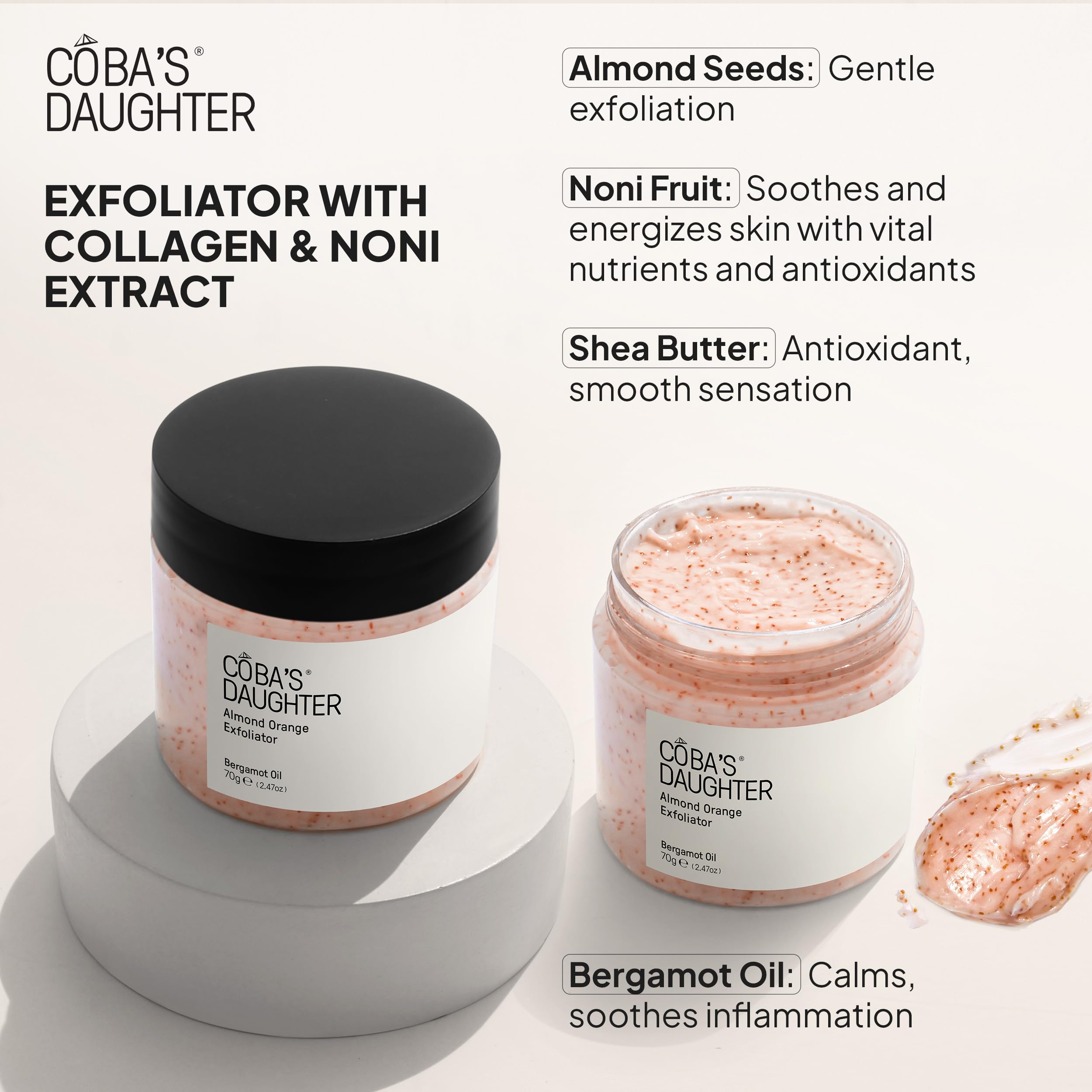 COBA'S DAUGHTER 3-Piece Body Care Gift Set | Honey Turmeric Scrubs & Almond Orange Scrubs | Soothing Aloe Vera Gel| Natural Exfoliating & Moisturizing | Shower Therapy for Women| Travel Size Beauty