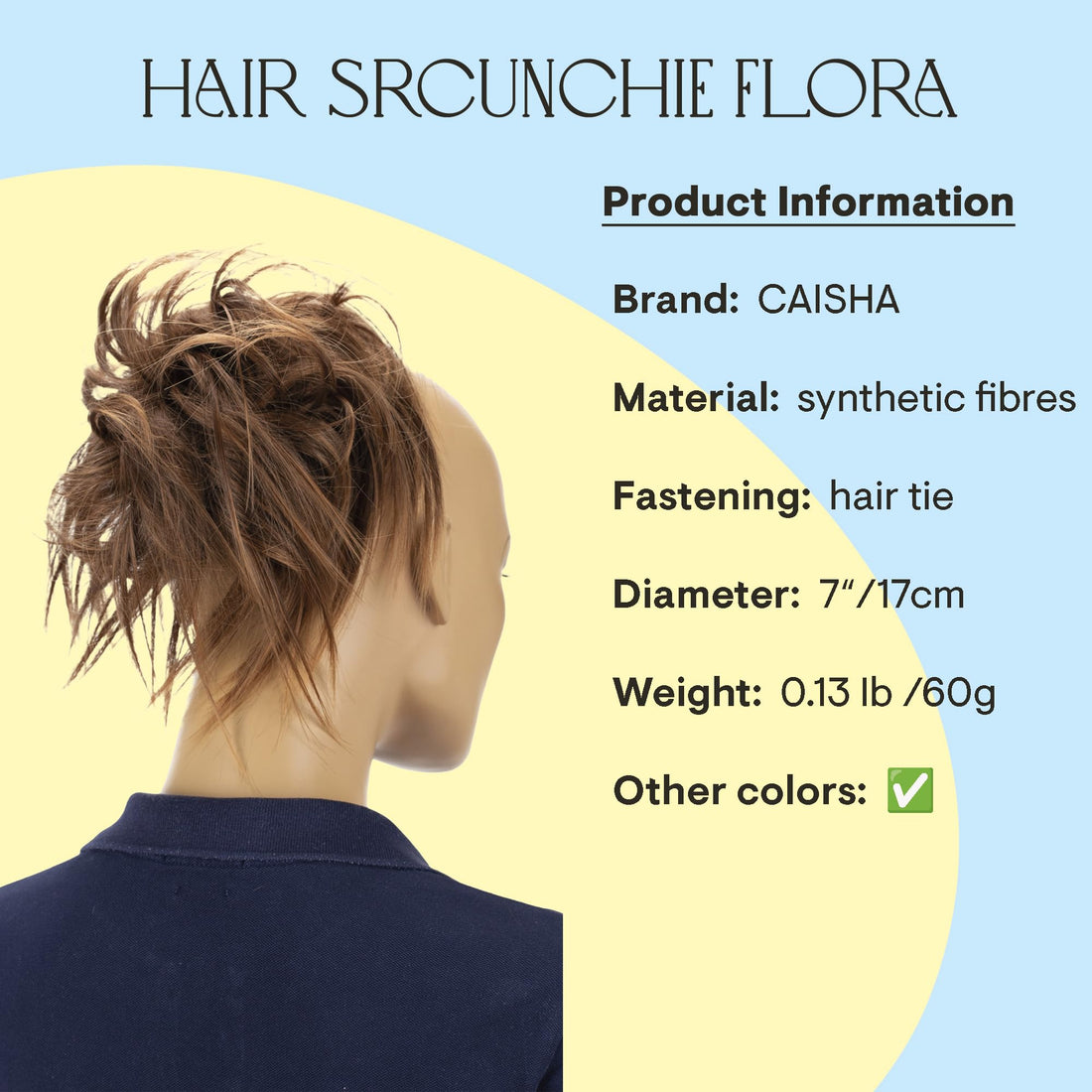 PRETTYSHOP Hairpiece Hair Rubber Scrunchie Scrunchy Updos VOLUMINOUS Wavy Messy Bun brown mix # 4T30 G8F