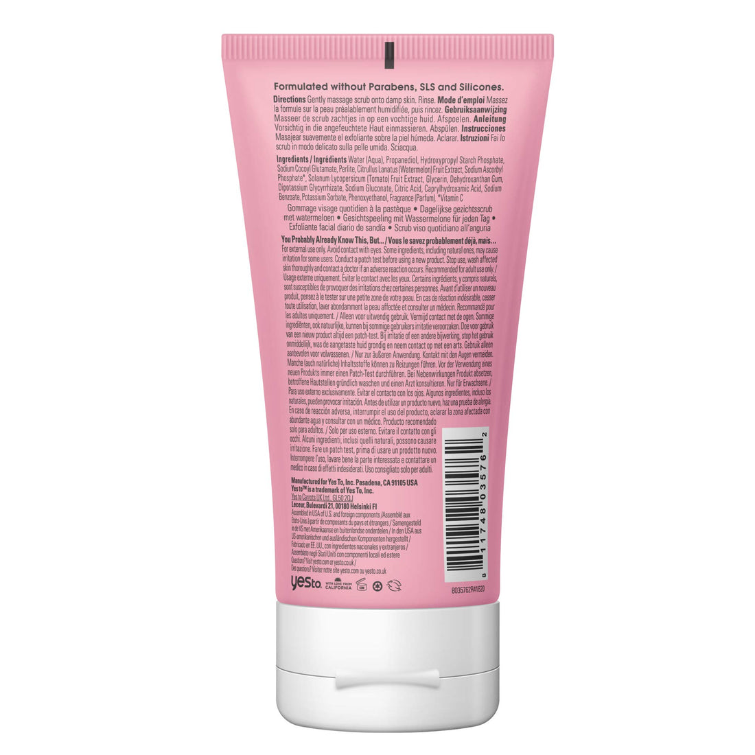 Yes To Watermelon I Daily Facial Scrub 4 Fl Oz I All Skin Types I Cleanse & Hydrate Skin I Vitamin C I Vegan I 98% Natural Ingredients
