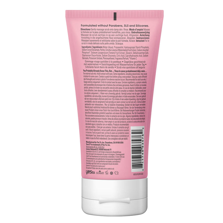 Yes To Watermelon I Daily Facial Scrub 4 Fl Oz I All Skin Types I Cleanse & Hydrate Skin I Vitamin C I Vegan I 98% Natural Ingredients