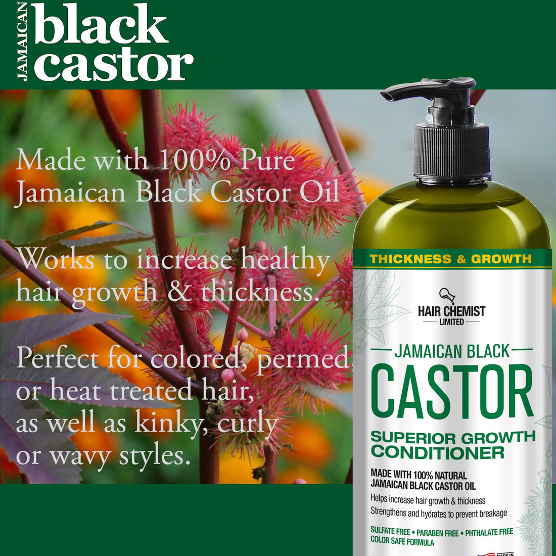 Hair Chemist Superior Growth Jamaican Black Castor Conditioner 33.8 oz. - Jamaican Black Castor Conditioner made with Natural Ingredients