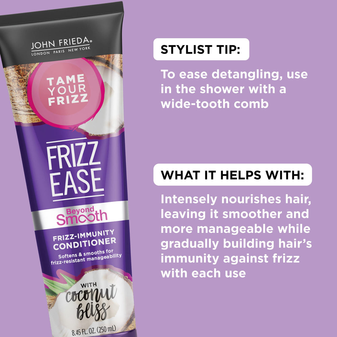 John Frieda Frizz Ease Beyond Smooth Frizz-Immunity Conditioner, 8.45 Ounces