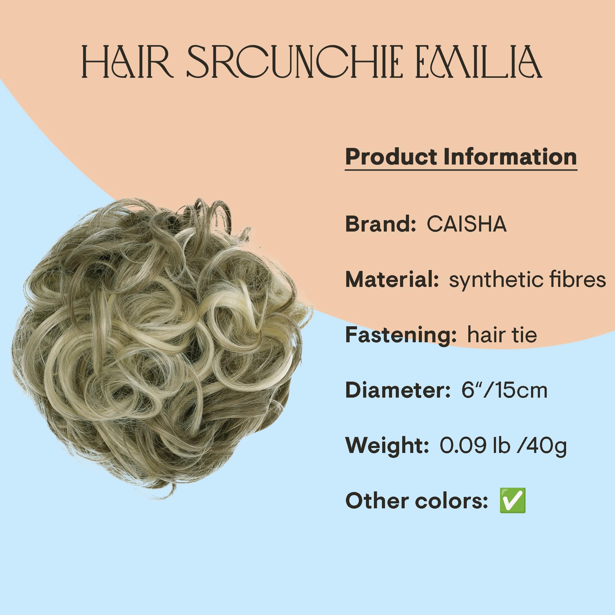 Brown Blonde Mix # 18Th613A G22E: Prettyshop Hairpiece Hair Rubber Scrunchie Scrunchy Updos Voluminous Curly Messy Bun Brown Blonde Mix # 18Th613A G22E