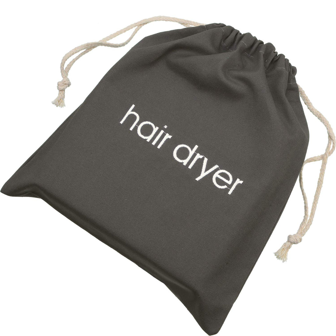 Bememo Hair Dryer Bags Cotton Drawstring Bag Container Hairdryer Bag, 11.8 by 13.8 Inch (Dark Gray)