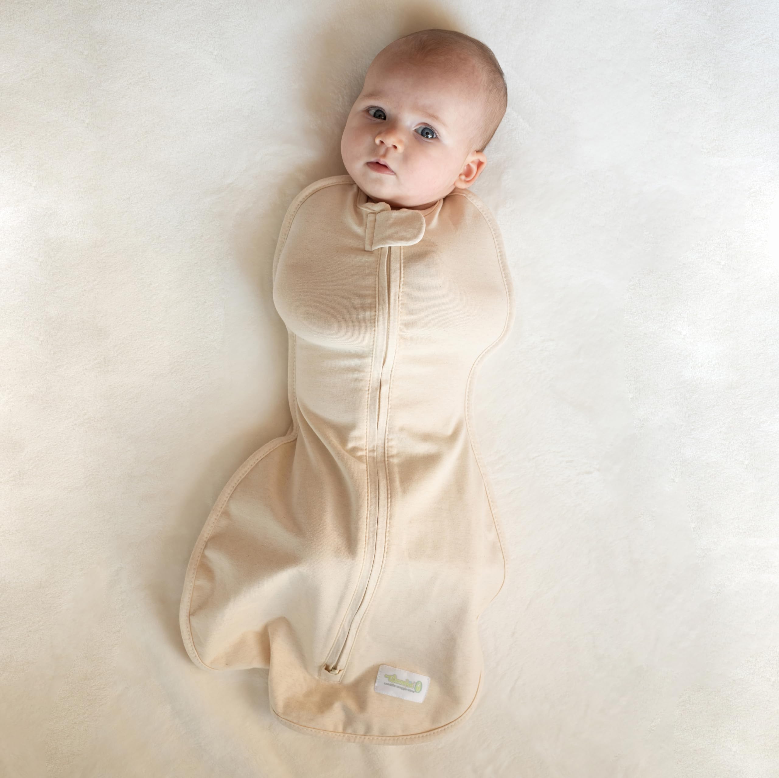 Woombie Original Baby Swaddling Blanket - Soothing, Cotton Baby Swaddle with Zipper - Wearable Sleep Blanket, Freebird, 14-19 lbs