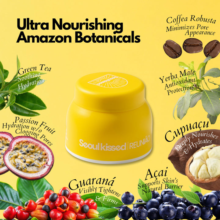 Seoul kissed REUNIÃO Korean Anti Aging + Ultra Nourishing Face Moisturizer Cream for All Skin Types | 3 Brazil Superfruits, 10 Peptides, Adenosine | Visibly Smooths Wrinkles, Minimizes Look of Pores