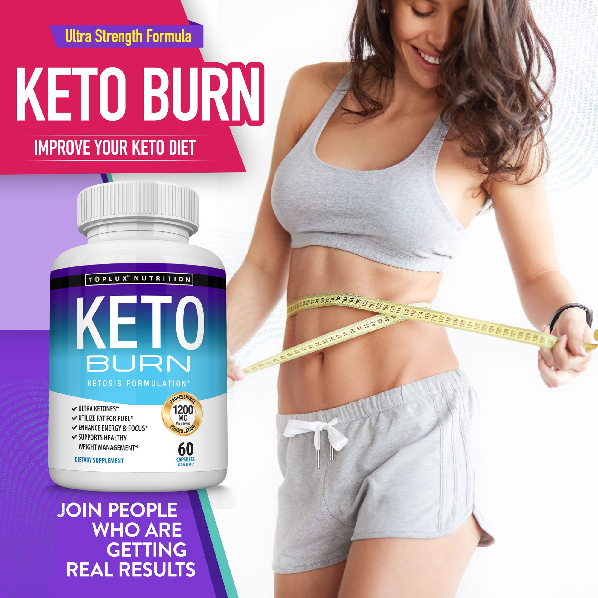 Keto Burn Pills Ketosis - 1200 Mg Ultra Advanced Natural Ketogenic Using Ketone Diet Support Energy Focus Men Women 60 Capsules