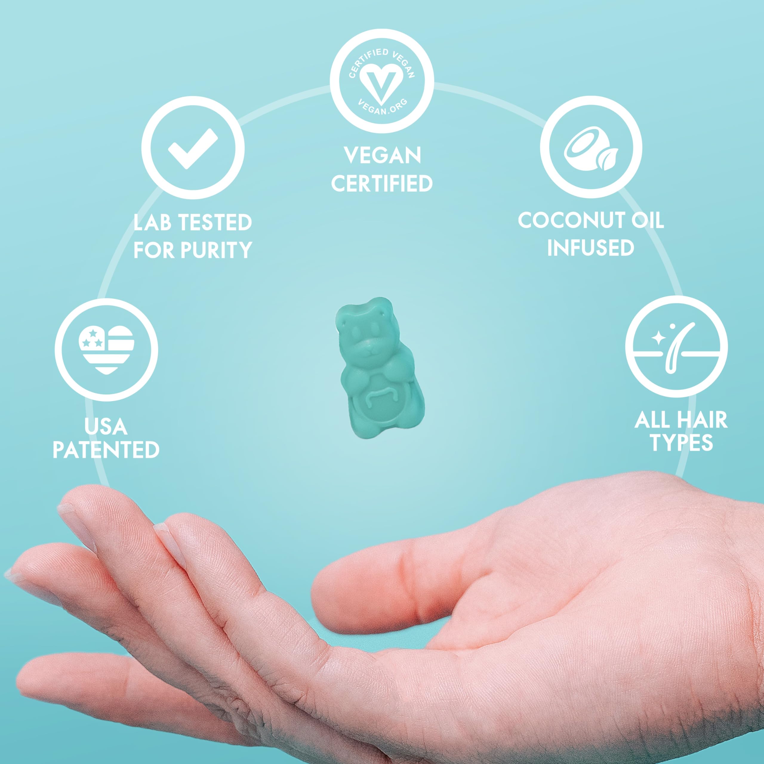 Sugarbear Hair Vitamin Gummy 1 Month Supply Extra Strength Biotin 6000mcg, Growth for Men & Women, Vegan Vitamin B12, MSM, Inositol, Omega 3, Elderberry, Certified Kosher, Halal, Cruelty-Free