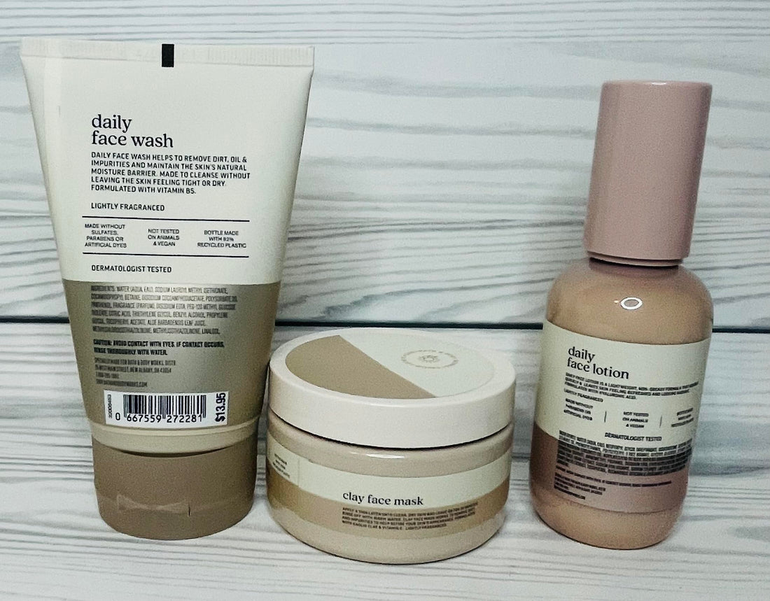 Bath and Body Works Face Essentials Gift Set Includes Daily Face Wash (4 oz), Daily Face Lotion (3.4 oz) and Clay Face Mask (6.5 oz)