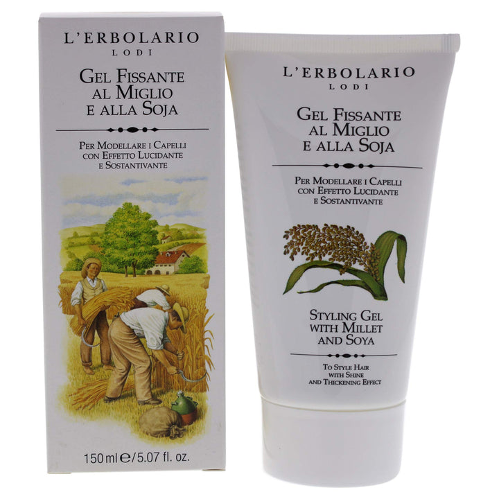 Styling Gel with Millet and Soya by LErbolario for Unisex - 5.07 oz Gel