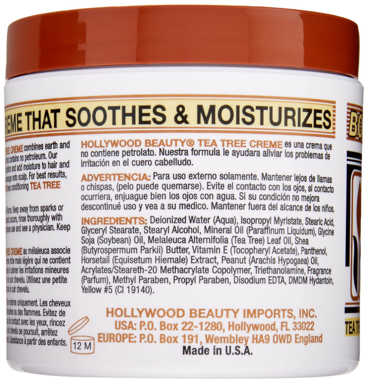 Hollywood Beauty Tea Tree Creme Hair and Scalp Conditioner, 10.5 Ounce