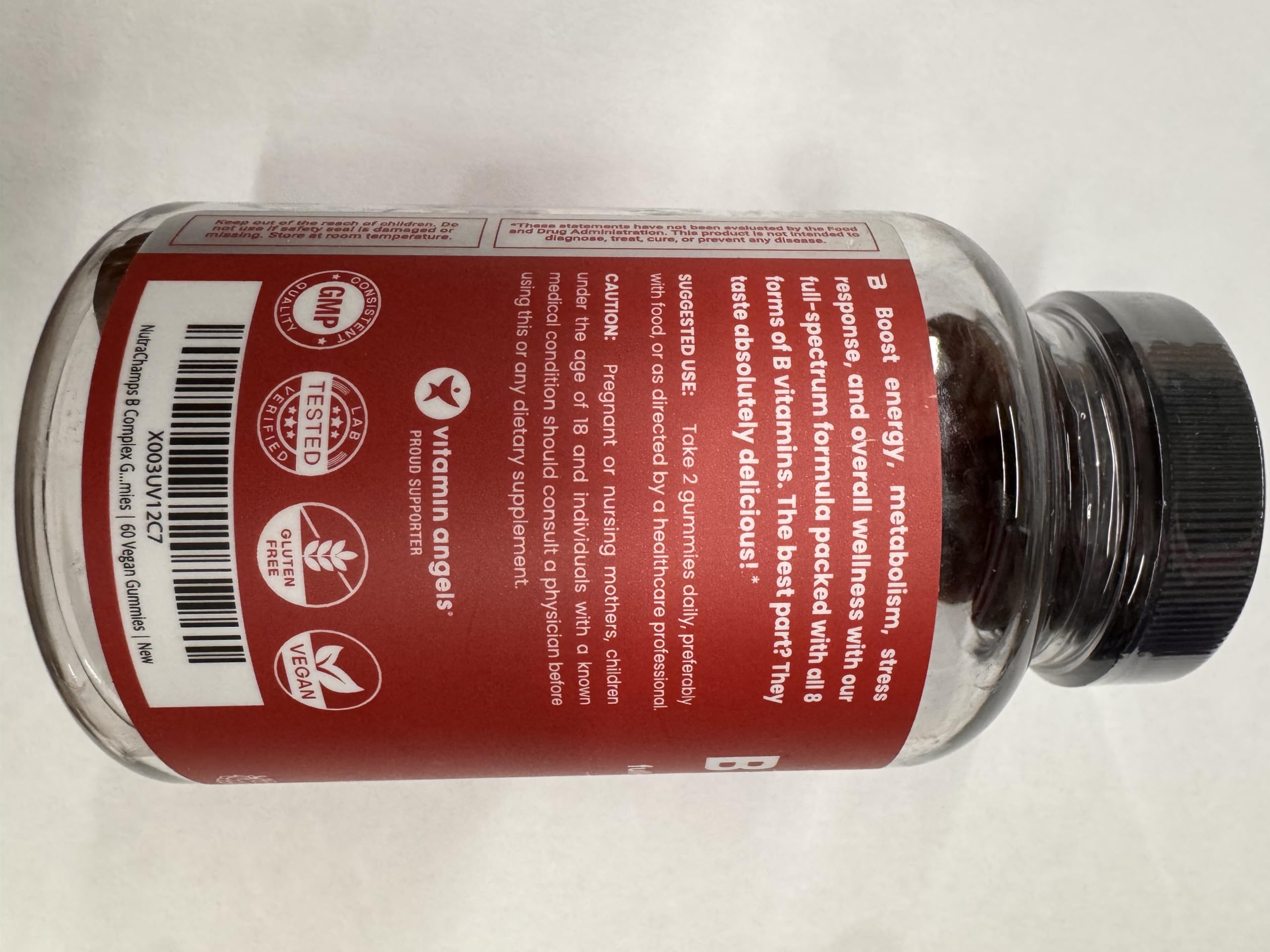NutraChamps Vitamin B Complex Gummies, Vitamin B Gummies Boosts Energy & Metabolism, B Complex Vitamins B1, B2 (Riboflavin), B3 (Niacin), B5, B6, B7 (Biotin), B9 (Folic Acid), Methyl B12