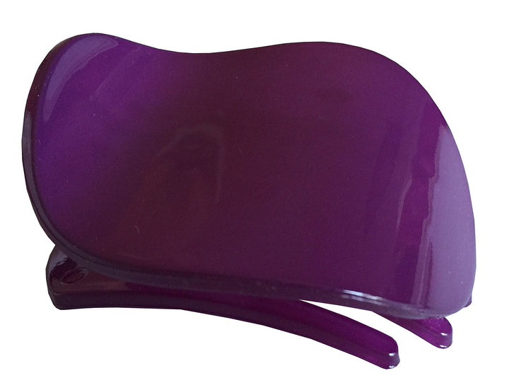 Parcelona France Onde Purple Plum Small 2 3/4 Celluloid Made in France Side Slide in Secure Grip Hair Updo Hinge Duck Hair Claw Clamp for Women and Girls
