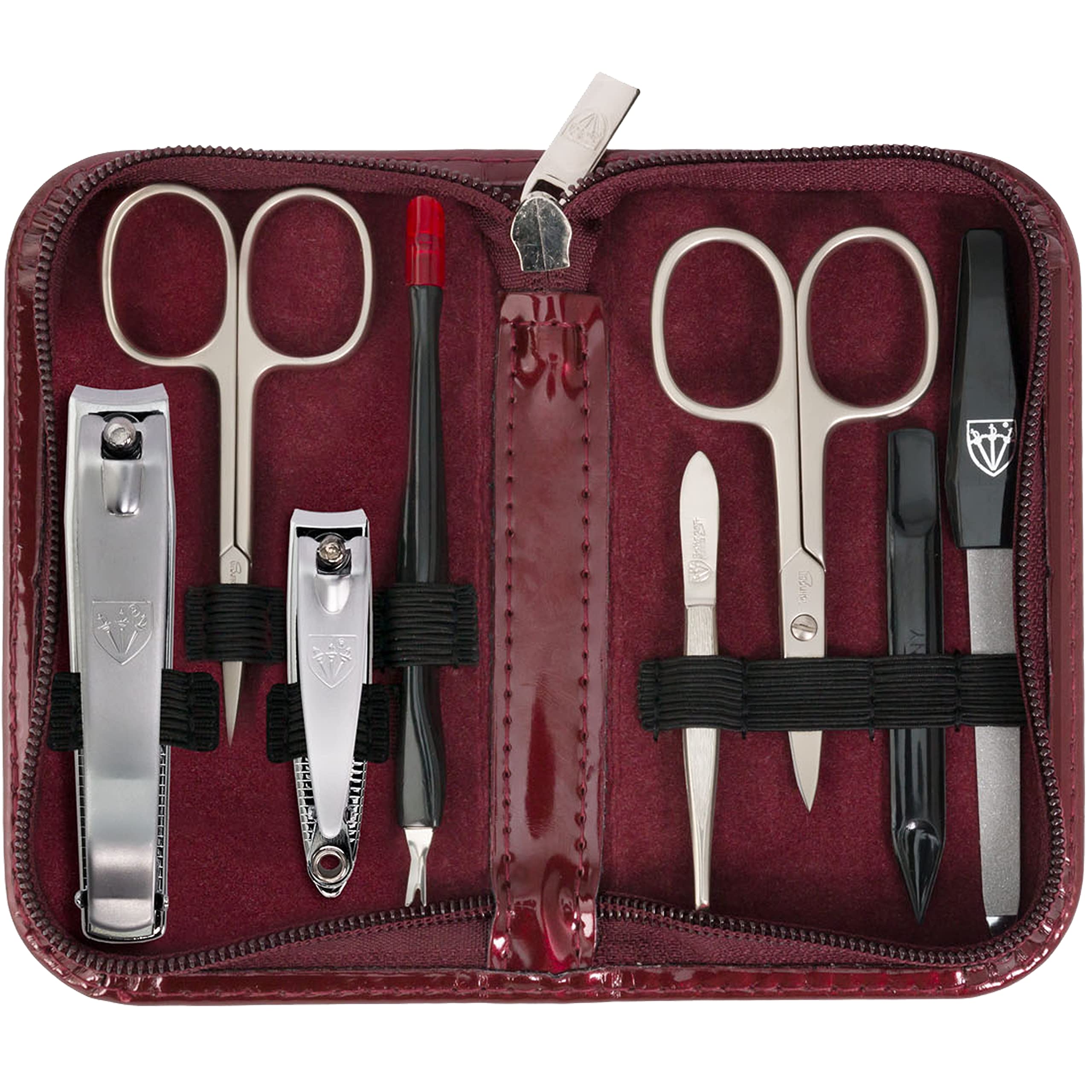Three Swords Exclusive 8 Piece Manicure Pedicure Grooming Nail Care Set / Kit / Case Made In Solingen / Germany (000828)