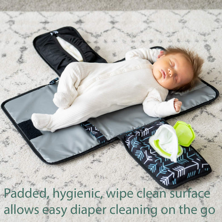 Lil Fox Portable Changing Pad - One-Hand Diaper Change Pad for Baby Diaper Bag or Changing Table. Unisex Baby Shower Gifts, Newborn Essentials