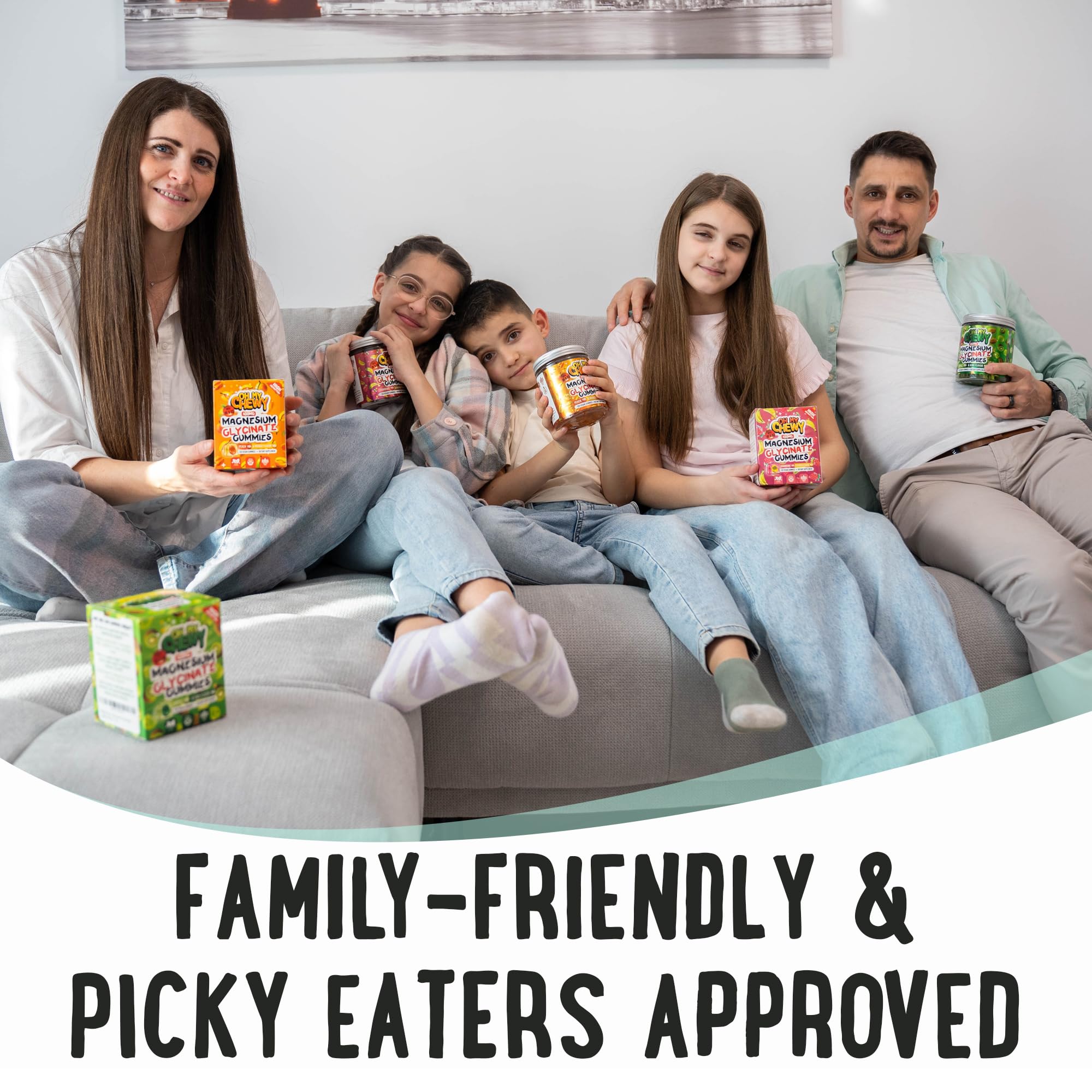 Center-Filler Magnesium Glycinate Gummies 400MG - High Absorption for Kids, Teens & Adults - Supplement for Sleep, Calm & Muscle Relaxation with B6 & D3 - Gluten Free & Vegan Friendly - 60 Count