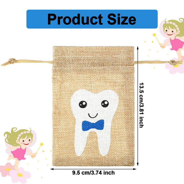 Tooth Fairy Bag Pouch for Boys and Girls to Place Under Pillow Milk Teeth Container Box for Toothfairy Tooth Holder Keepsake Gift for Kids Children Baby Shower Birthday (Blue Style)