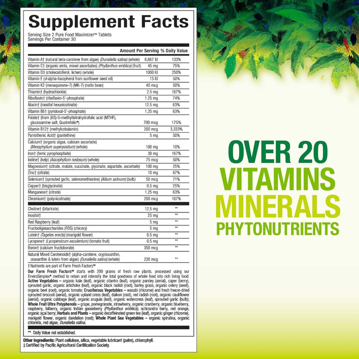 Whole Earth & Sea from Natural Factors, Women's Prenatal Multivitamin and Mineral, Whole Food Supplement, Vegan, 60 tablets, 60 Tablets