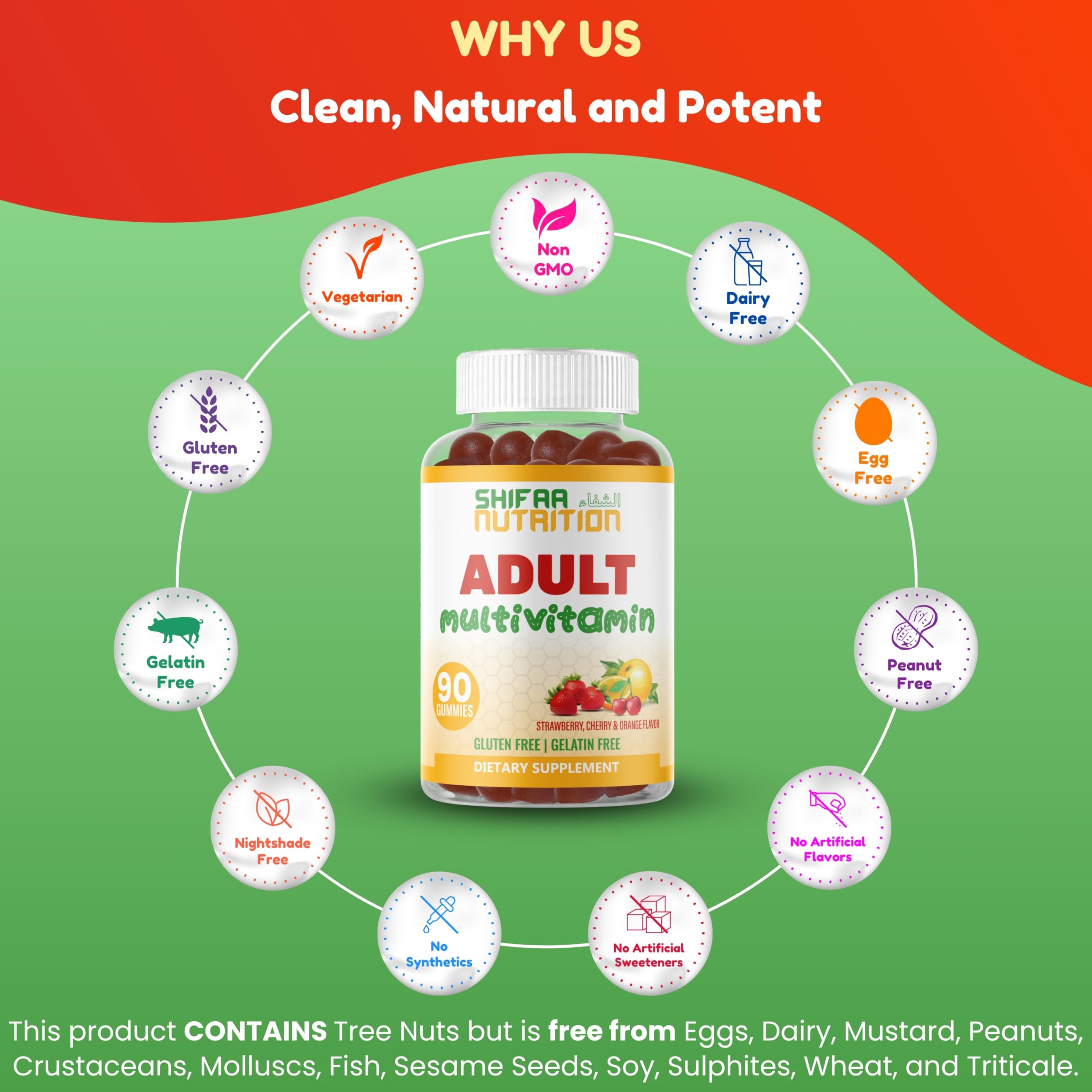 Halal Multivitamin Gummies for Women & Men | Immune & Overall Wellness | 90 Delicious Gummy Vitamins (45-Day Supply). Non-GMO & Vegetarian Essential Halal Vitamins w/ Folate, Zinc, B12, Biotin & More