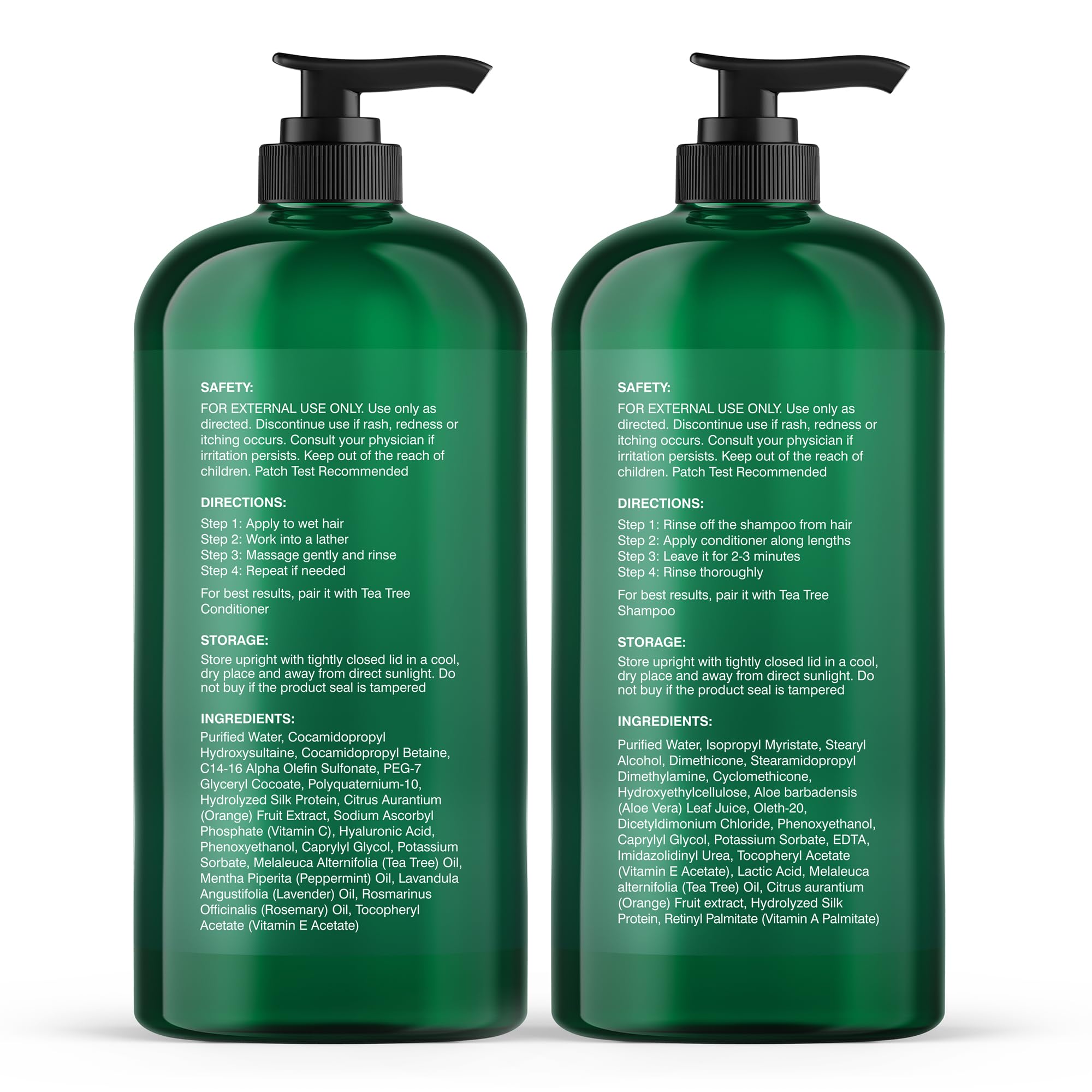 Botanic Hearth Tea Tree Shampoo and Conditioner Set - with 100% Pure Tea Tree Oil, for Itchy and Dry Scalp, Sulfate/Paraben Free - for Men and Women - 16 fl oz each