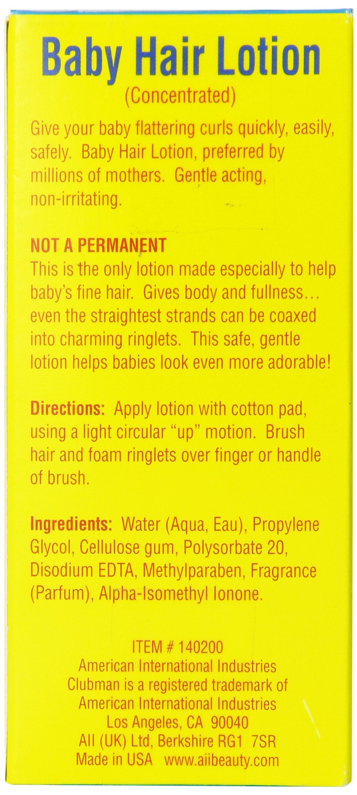 Clubman Baby Hair Lotion 2.0 oz