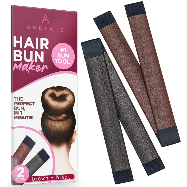 Women's Hair Bun Maker French Twist Hair Fold Wrap Snap by K-Beauty (1 Black