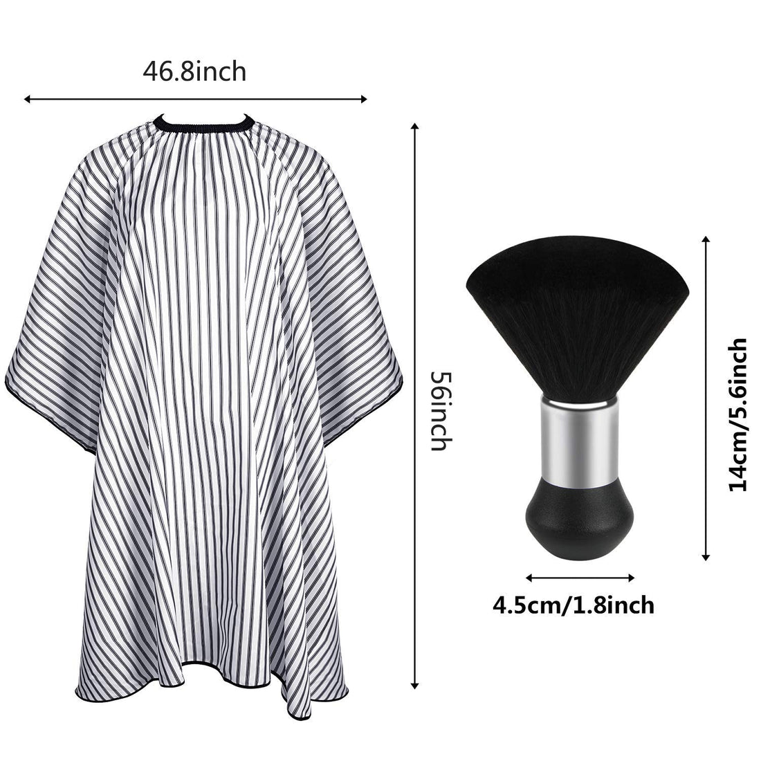 Professional Hair Cutting Cape with Neck Duster Brush, Salon Barber Cape, Hair Cutting Accessories (Stripe)