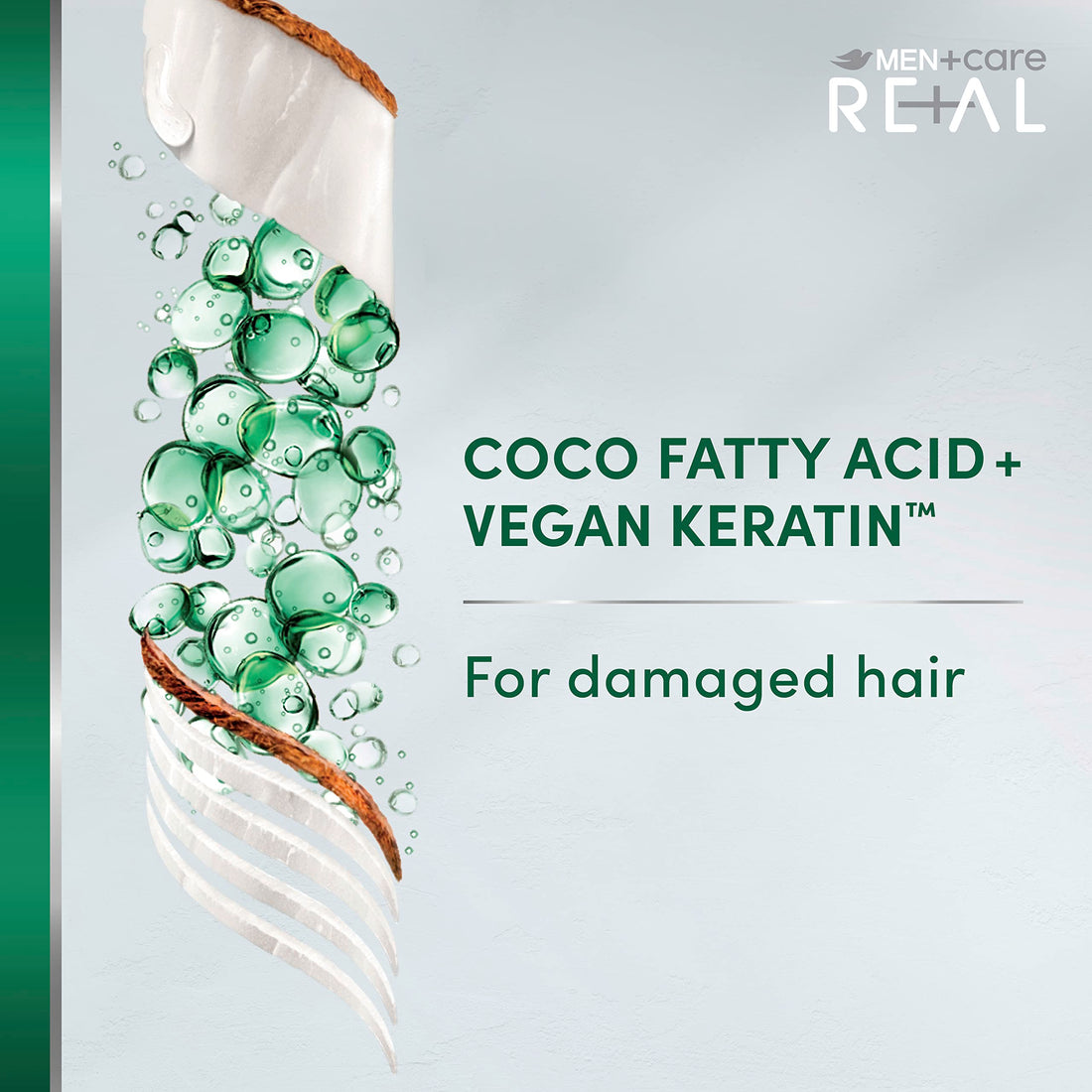 DOVE MEN + CARE Real Bio-Mimetic Care Conditioner For Damaged Hair Reconstruct Silicone-Free Conditioner With Coco Fatty Acid + Vegan Keratin 10oz