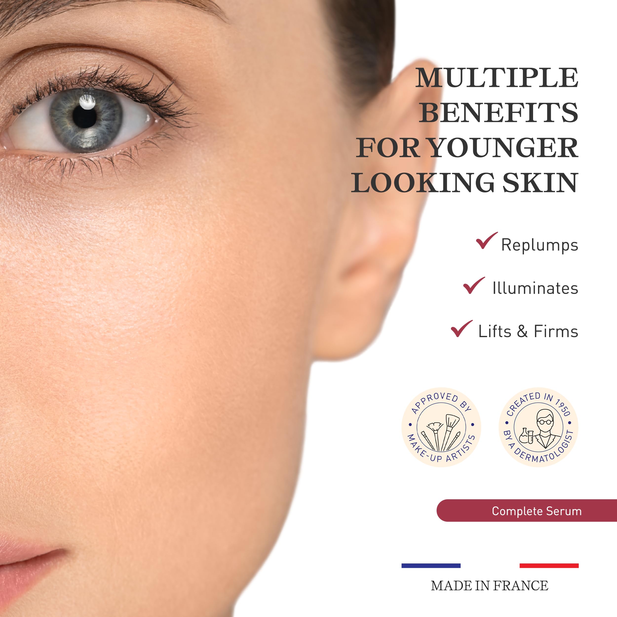 Embryolisse Complete Serum. Advanced Hydrating Formula With Hyaluronic Acid. Replumps, Illuminates, Lifts, Firms, 1.01 fl.oz.